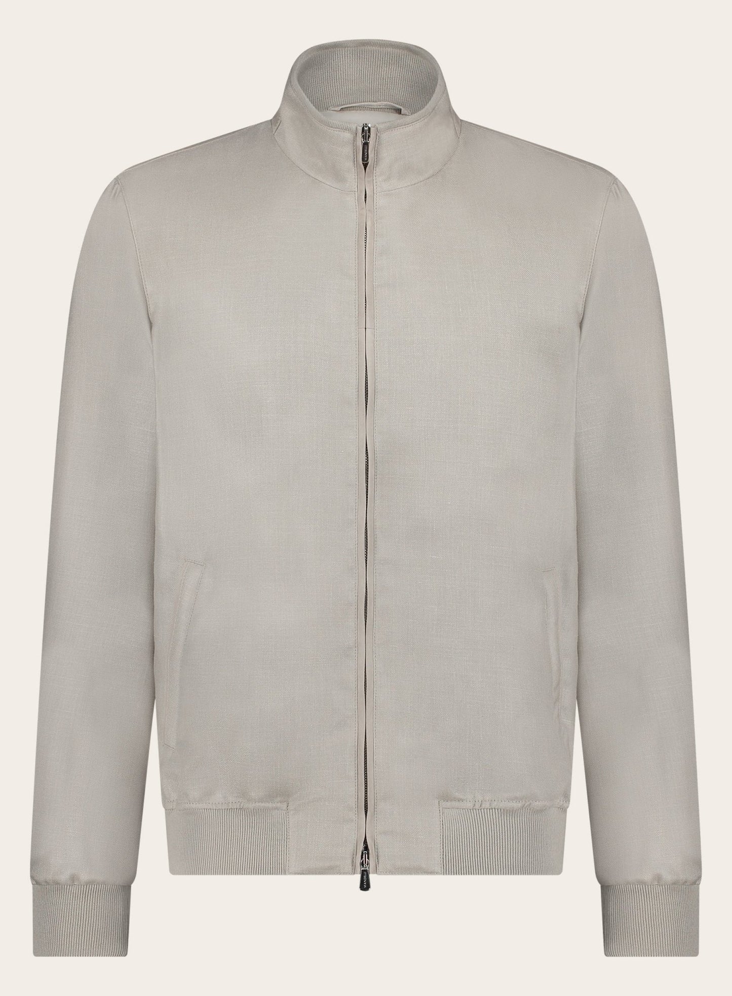 Jack met opstaande kraag van wol | TAUPE