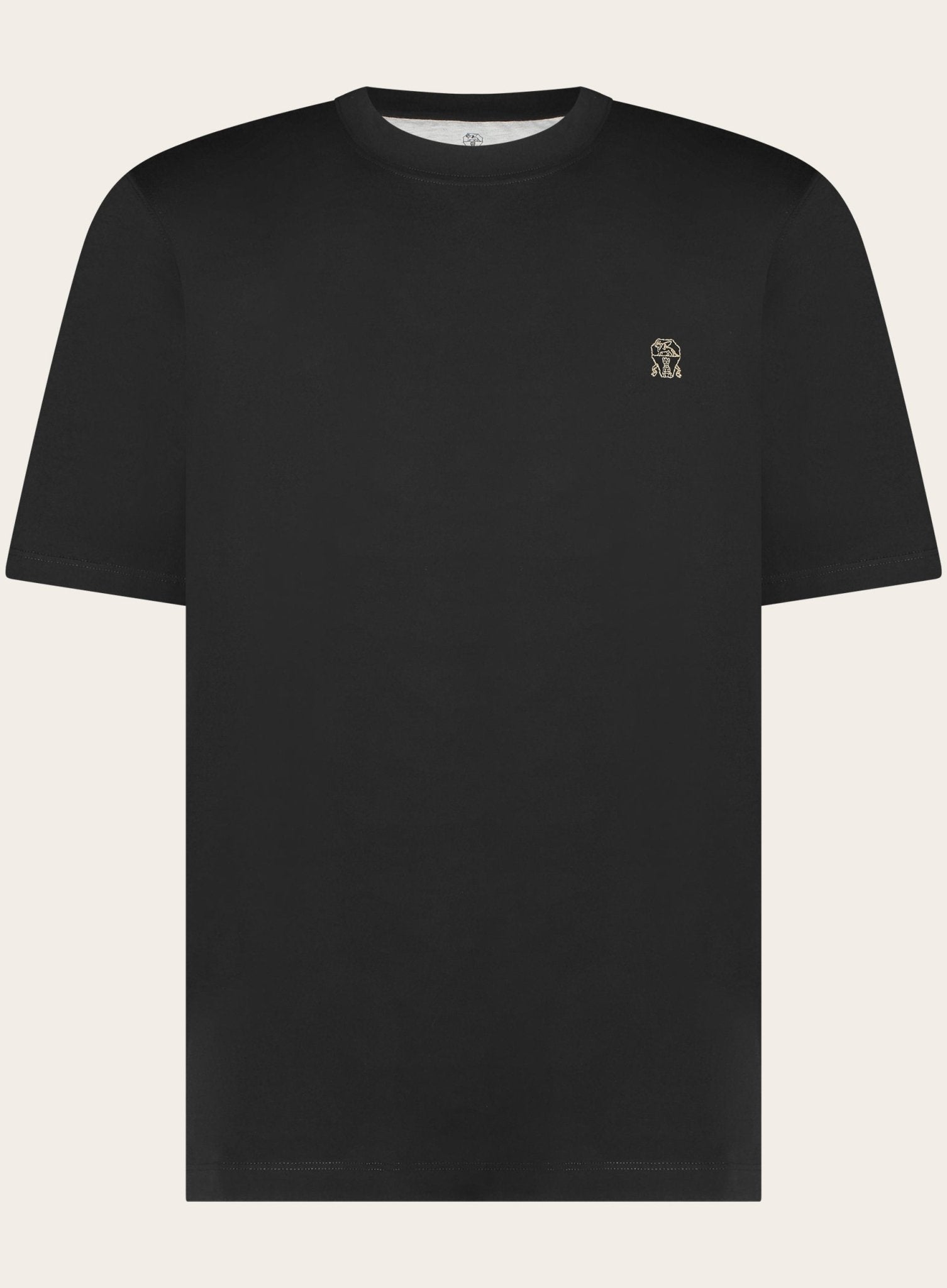 Crewneck T-shirt van katoen | Zwart