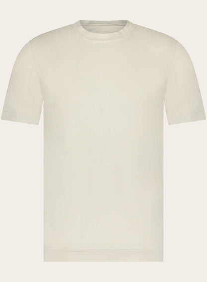 Crewneck T-shirt van katoen | Beige
