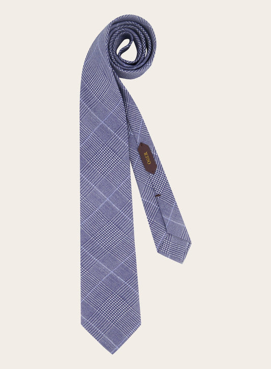 Pied-de-poule stropdas van zijde | BLUE NAVY