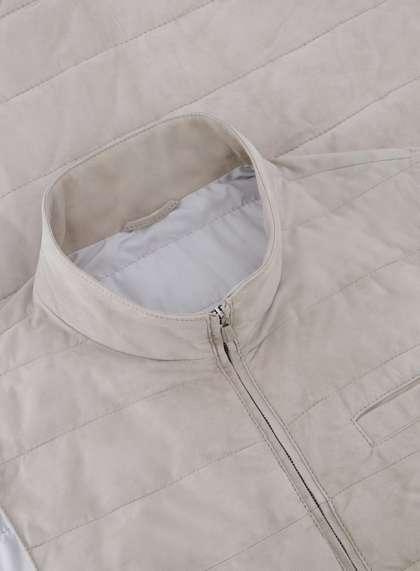 Gewatteerde bodywarmer van suède | L.BEIGE