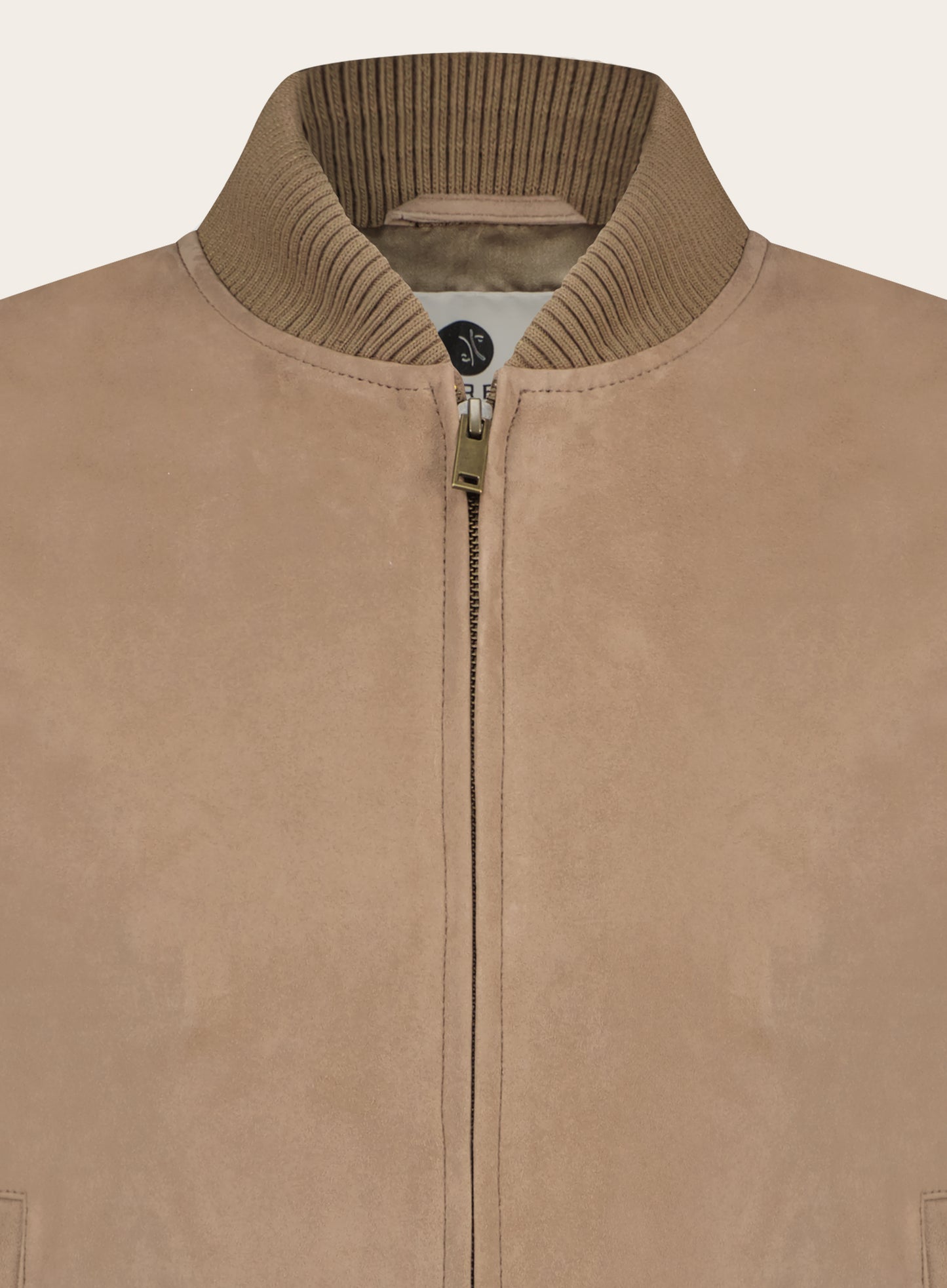 Slim-fit suède Mick bomberjack | TAUPE
