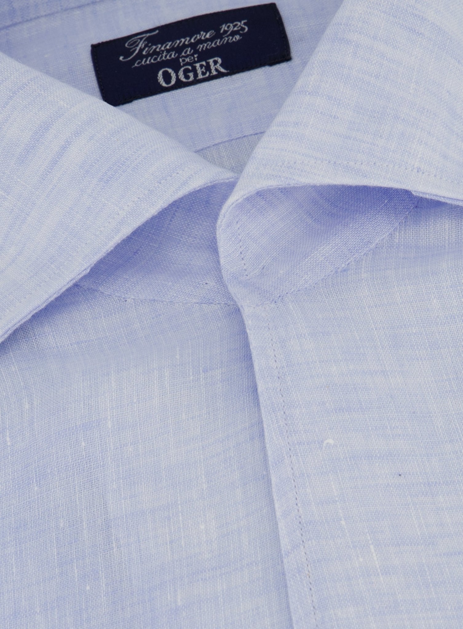Regular-fit shirt van linnen | L.Blauw