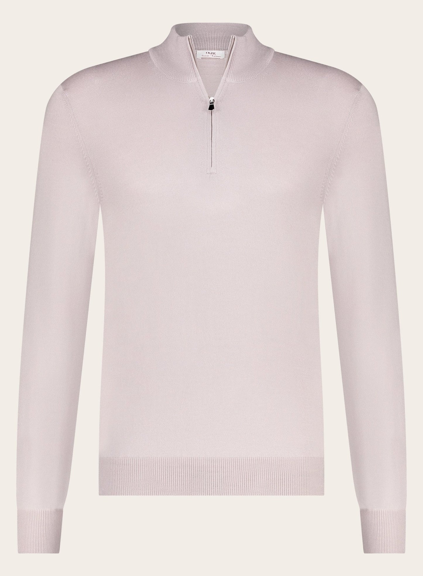 Wollpullover mit halbem Reißverschluss