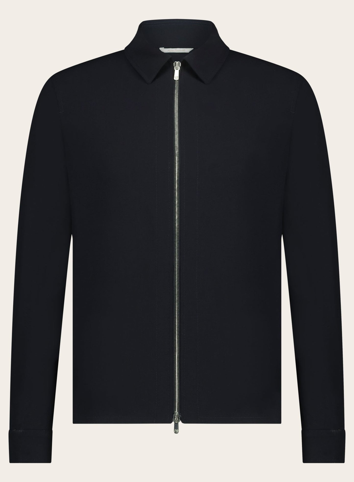 Overshirt with collar in wool and cotton