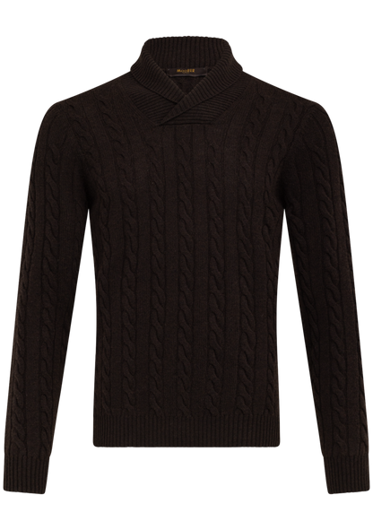 Kabelgebreide trui van wol, zijde en cashmere | FULL_WIDTH | D.Bruin