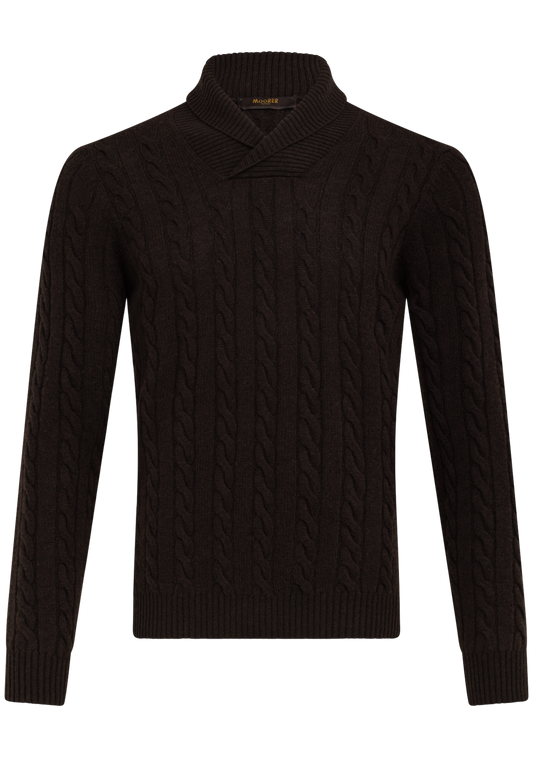 Kabelgebreide trui van wol, zijde en cashmere | FULL_WIDTH | D.Bruin