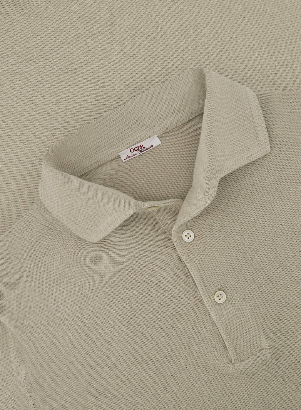Poloshirt met lange mouwen van katoen | FULL_WIDTH | Beige