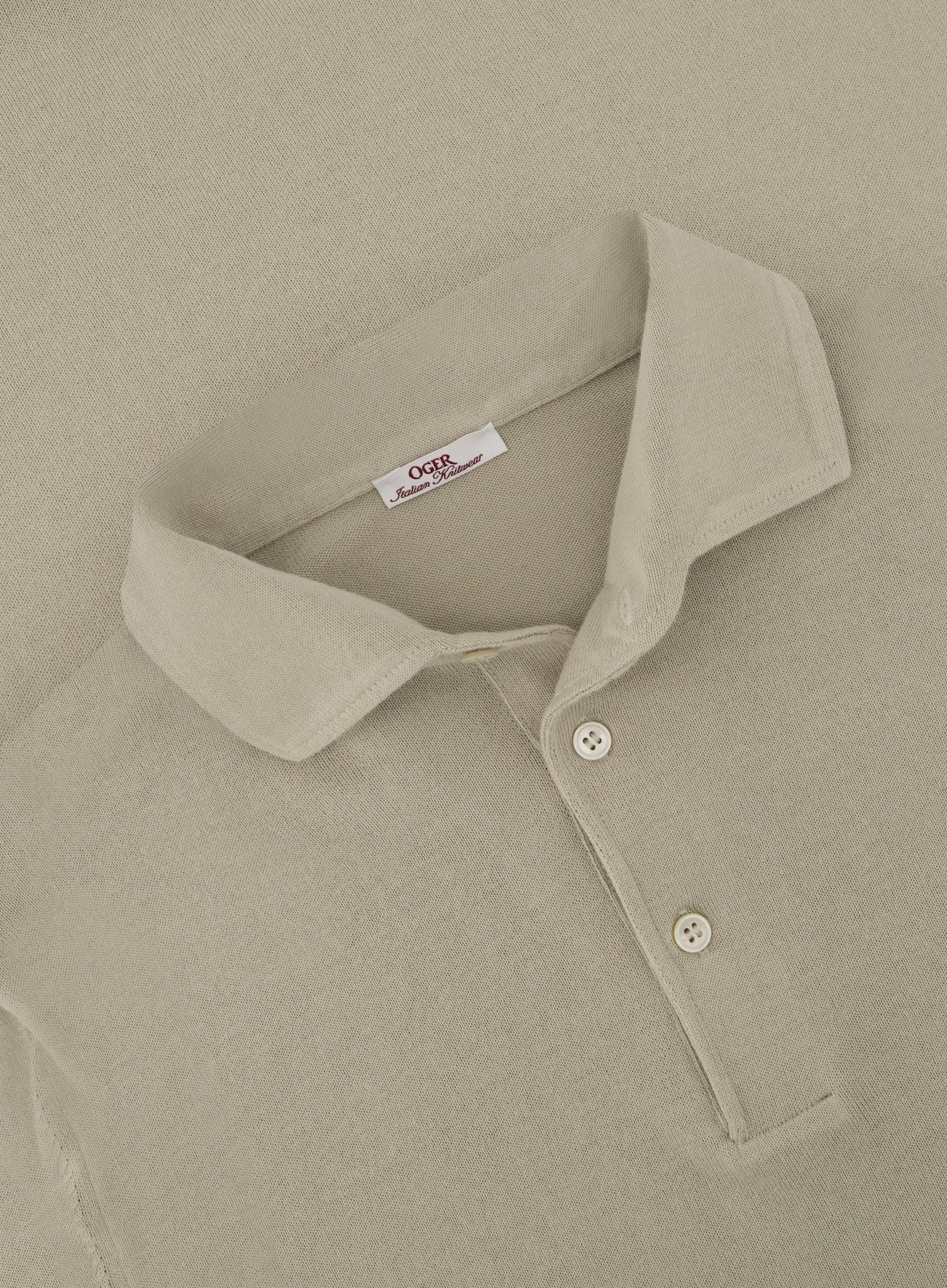 Poloshirt met lange mouwen van katoen | FULL_WIDTH | Beige