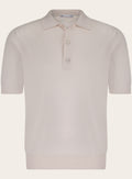 Polo van wol en zijde | Beige