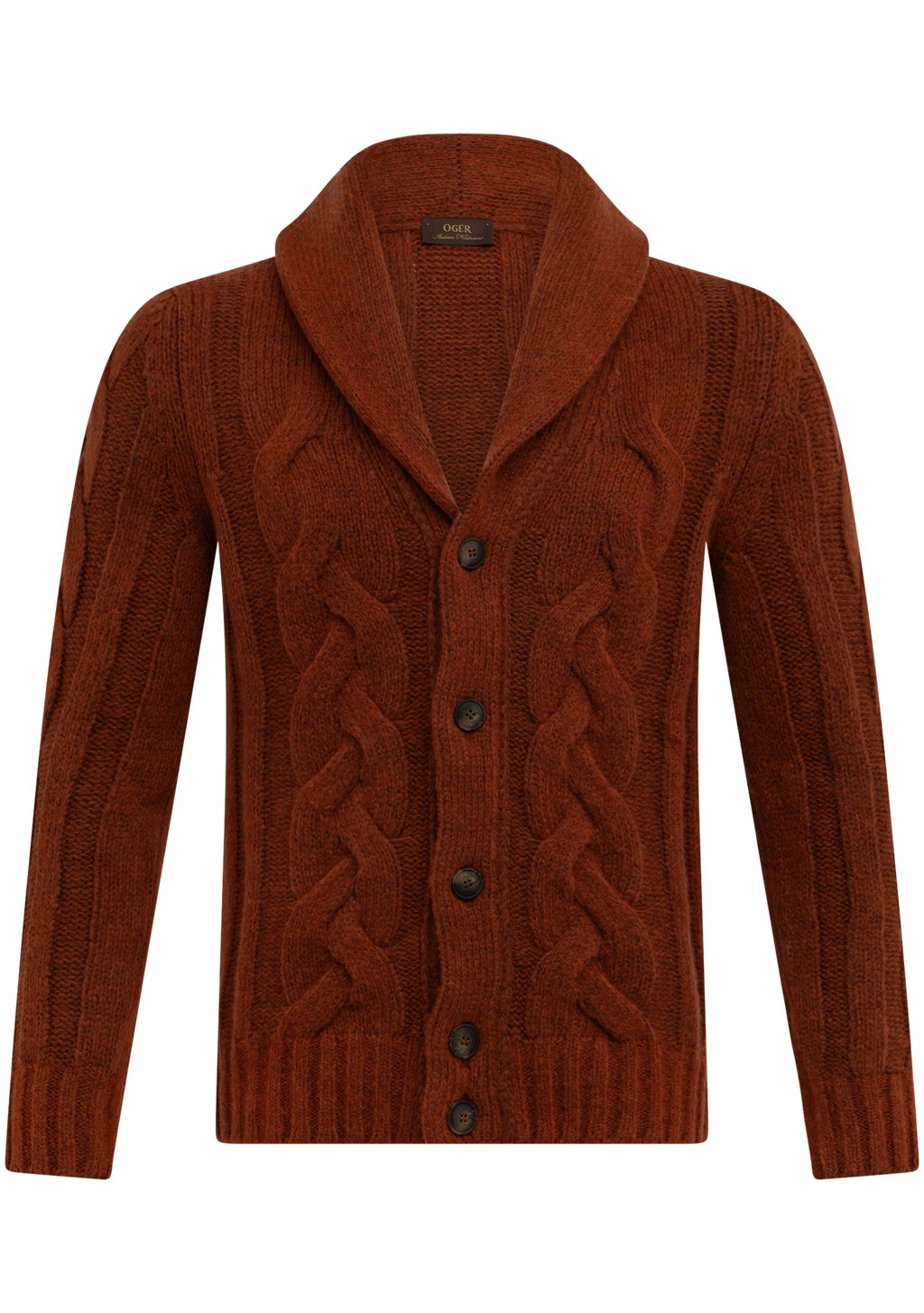 Cardigan van virgin wol | Roest