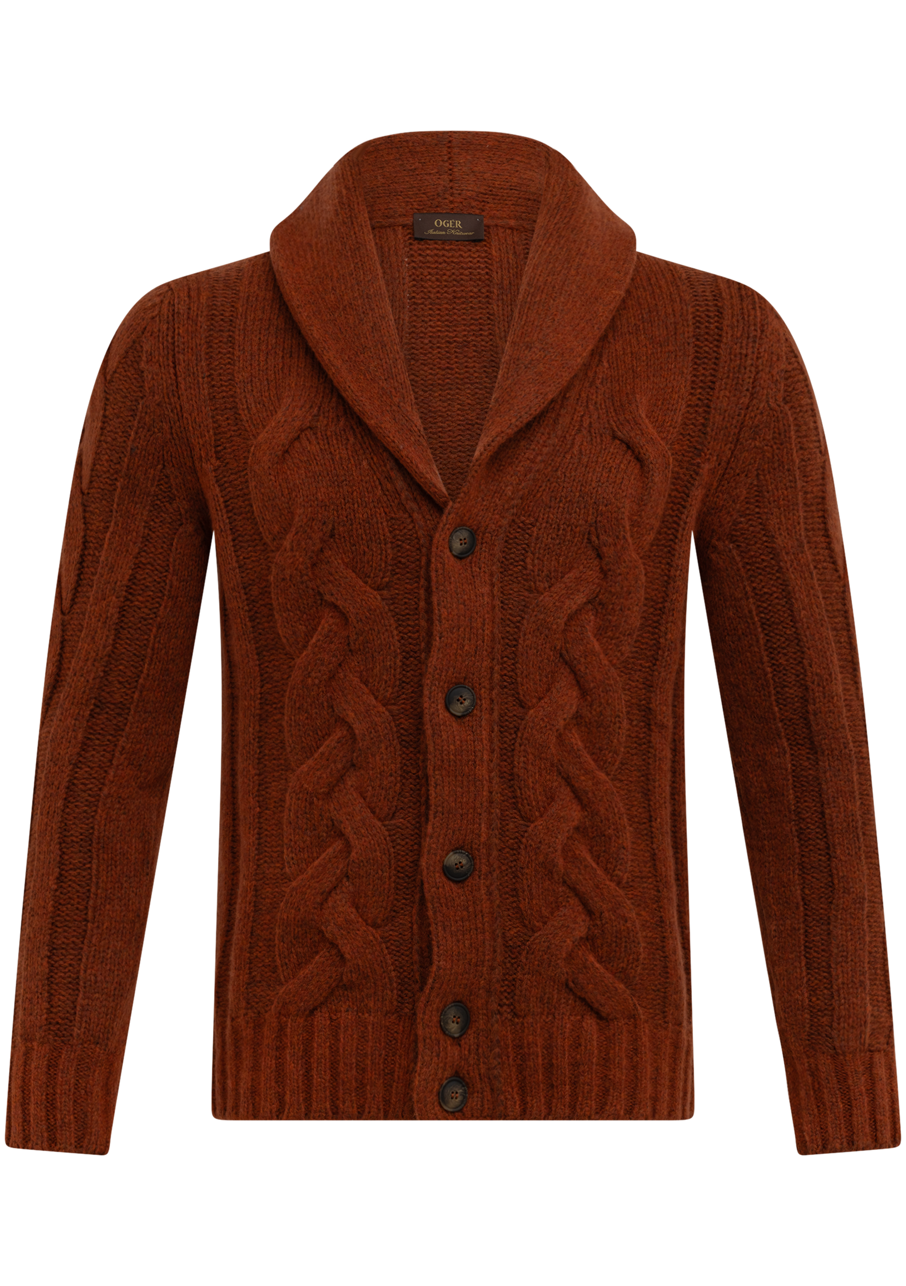 Cardigan van virgin wol | Roest