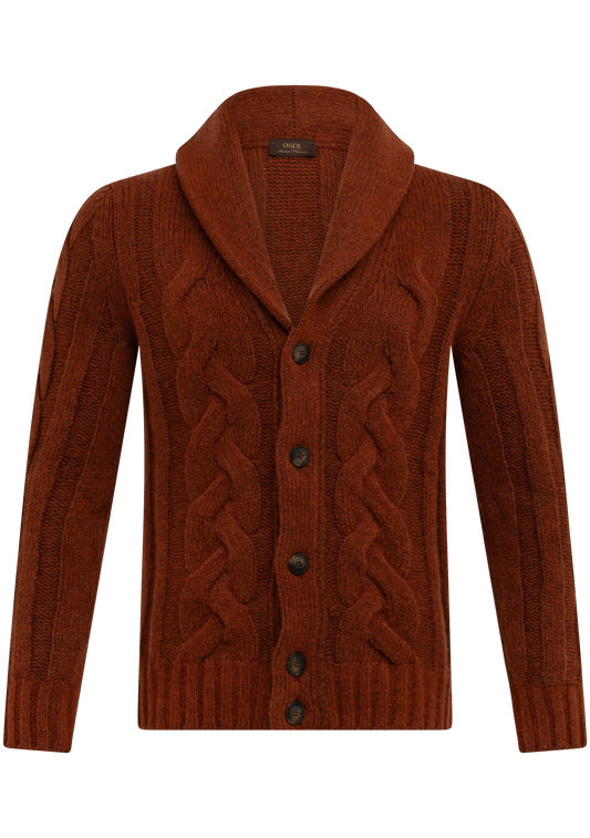Cardigan van virgin wol | FULL_WIDTH | Roest