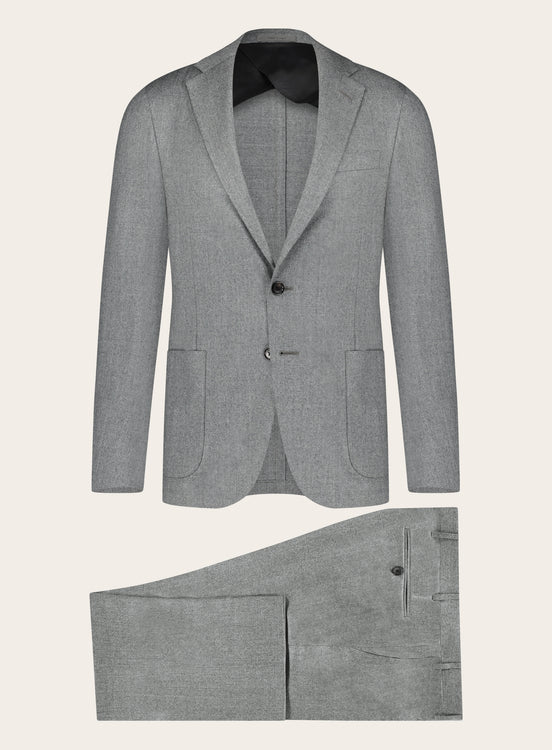 Slim-fit flanel pak | Grijs