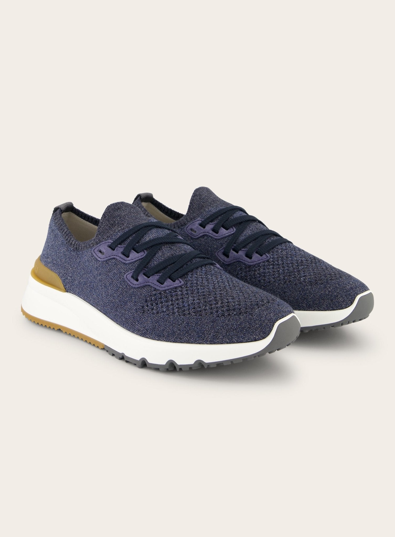 Knitted low-top sneakers | Blauw