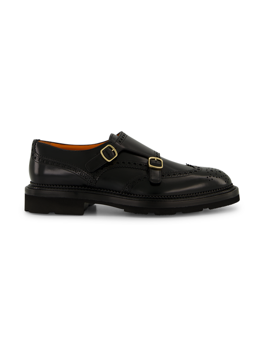 Dubbele gesp brogue-schoen | Zwart