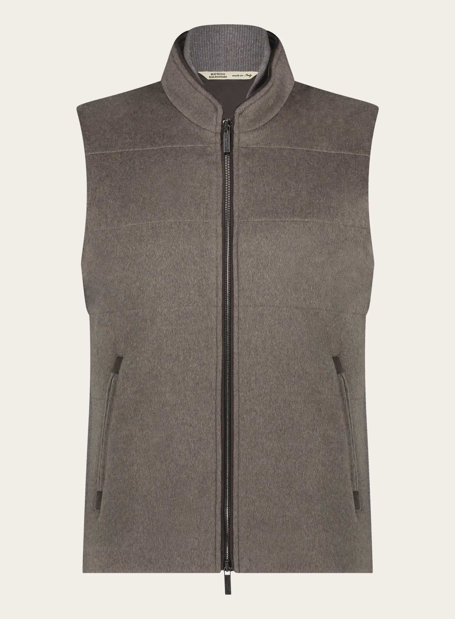 Bodywarmer van cashmere | TAUPE