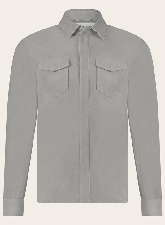 Robert overshirt van suède | L.Grijs