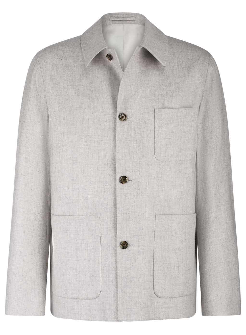 Overshirt van wol en cashmere | L.Grijs