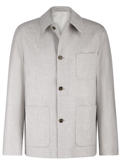 Overshirt van wol en cashmere | L.Grijs