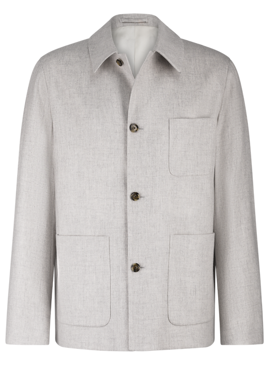 Overshirt van wol en cashmere | L.Grijs