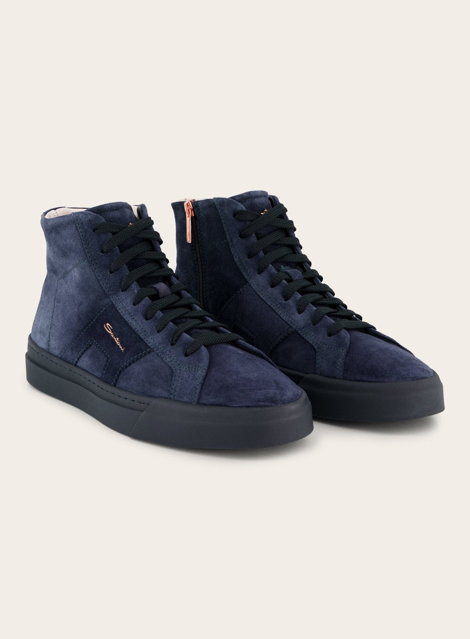 High-top Double Buckle sneakers | BLUE NAVY