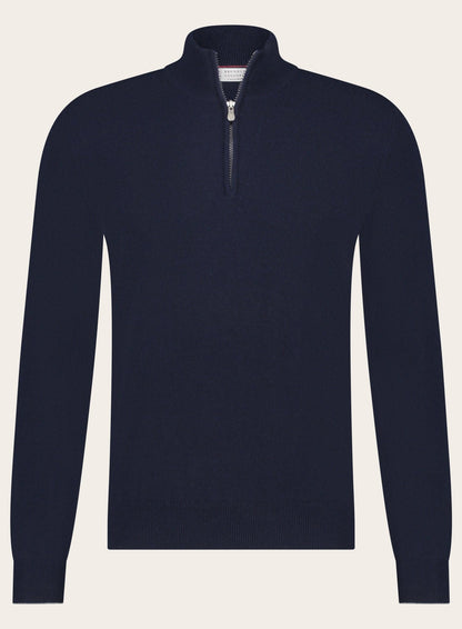 Half-zip trui van cashmere | Blue Navy