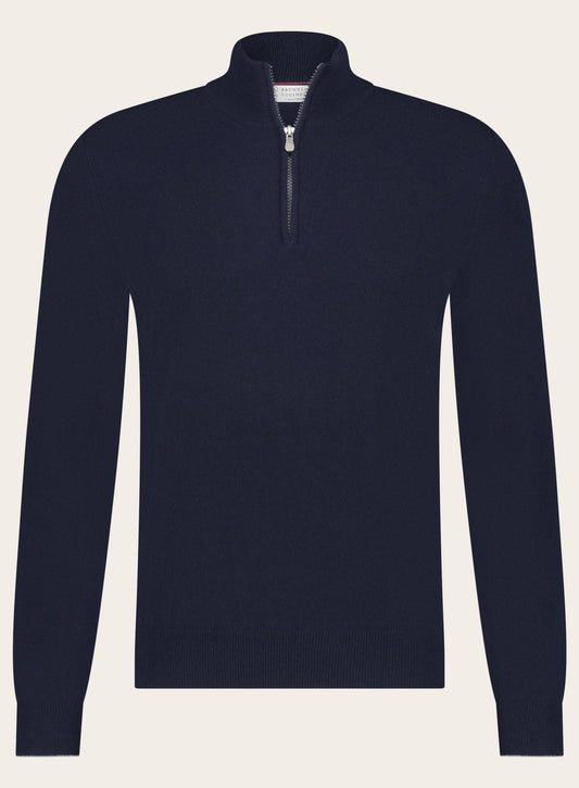 Half-zip trui van cashmere | Blue Navy