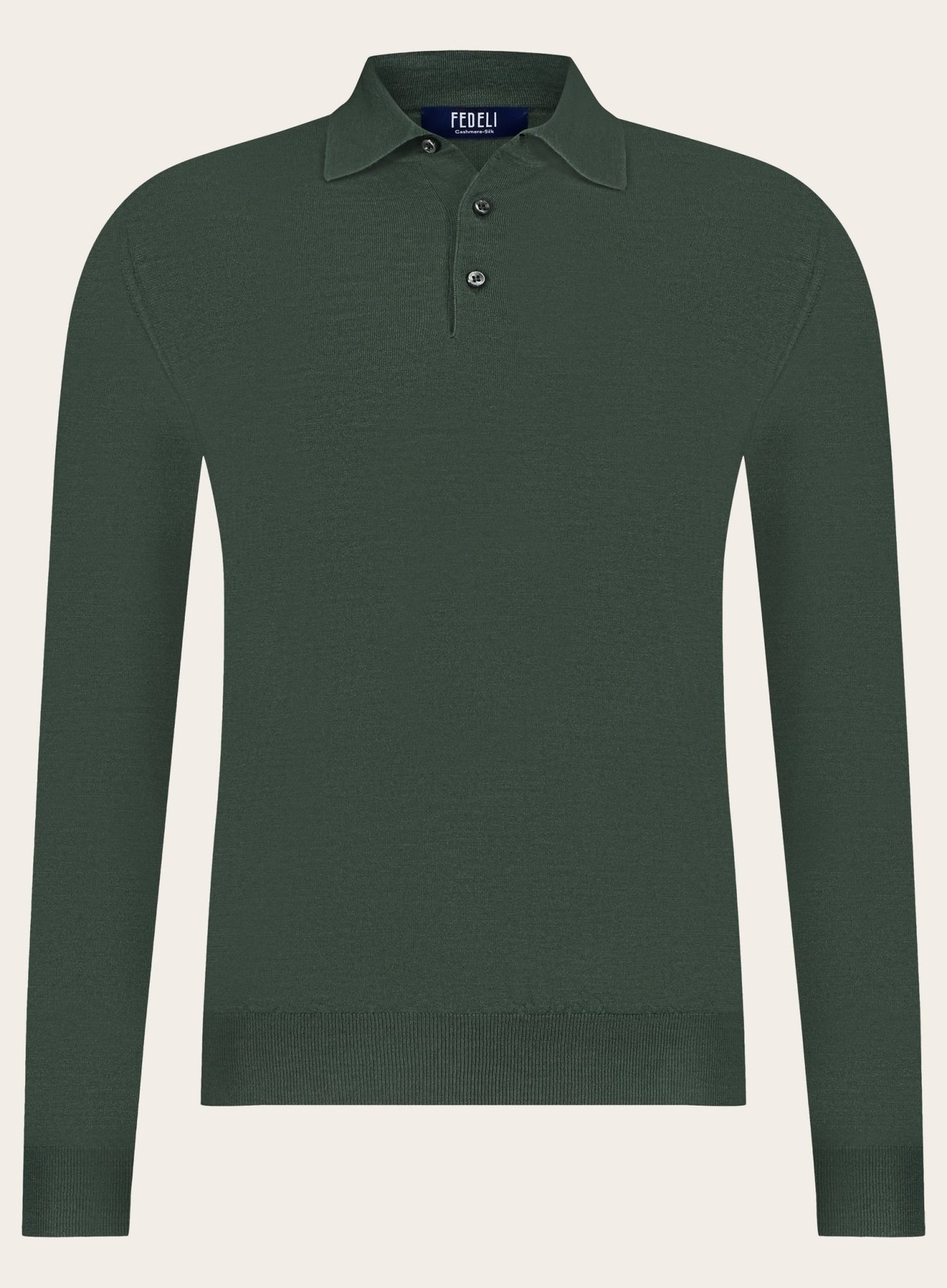 Poloshirt van cashmere en zijde | Groen