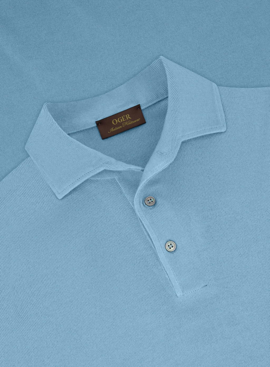 Longsleeve polo van wol | FULL_WIDTH | L.Blauw