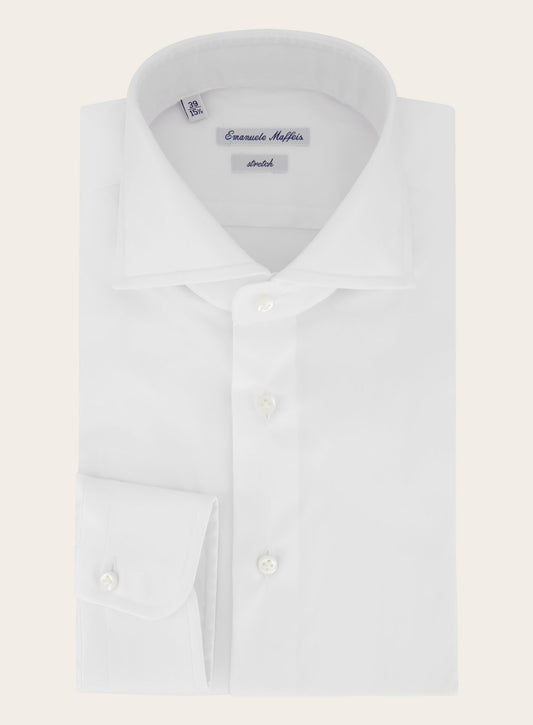 Stretch shirt van katoen | Wit