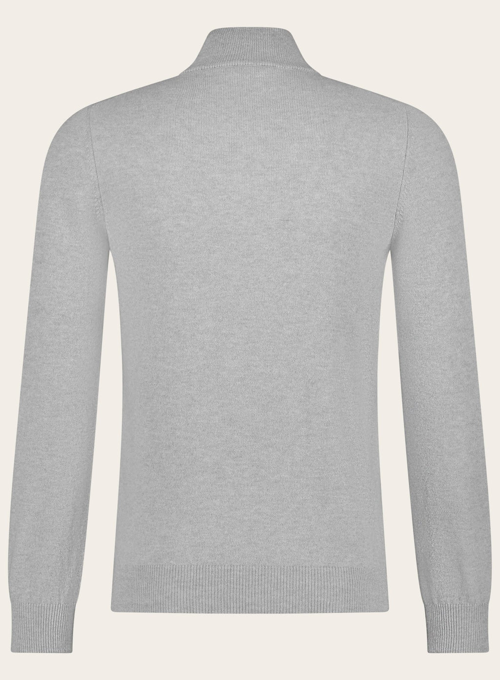 Half-zip van wol en cashmere | L.Grijs