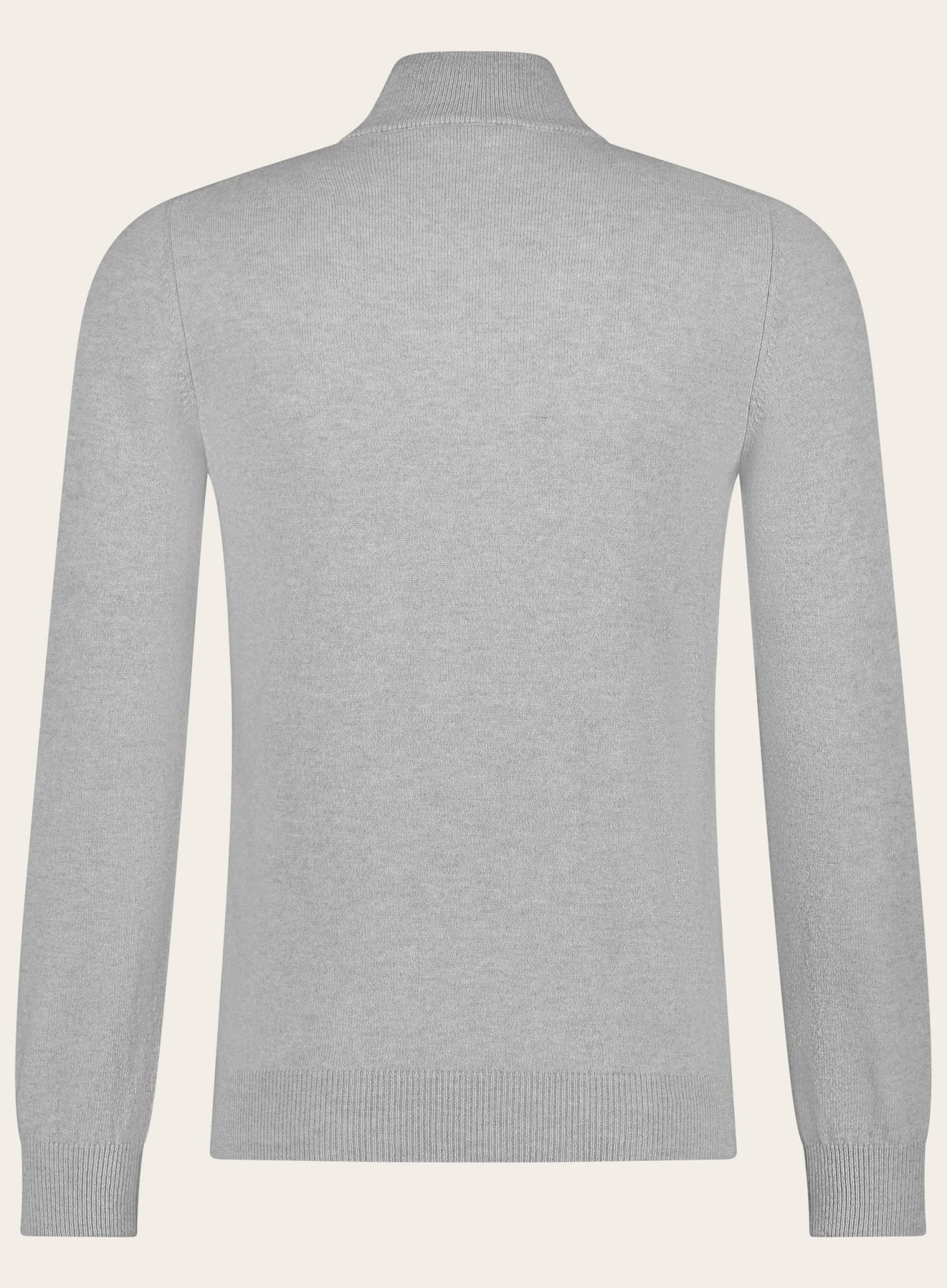 Half-zip van wol en cashmere | L.Grijs