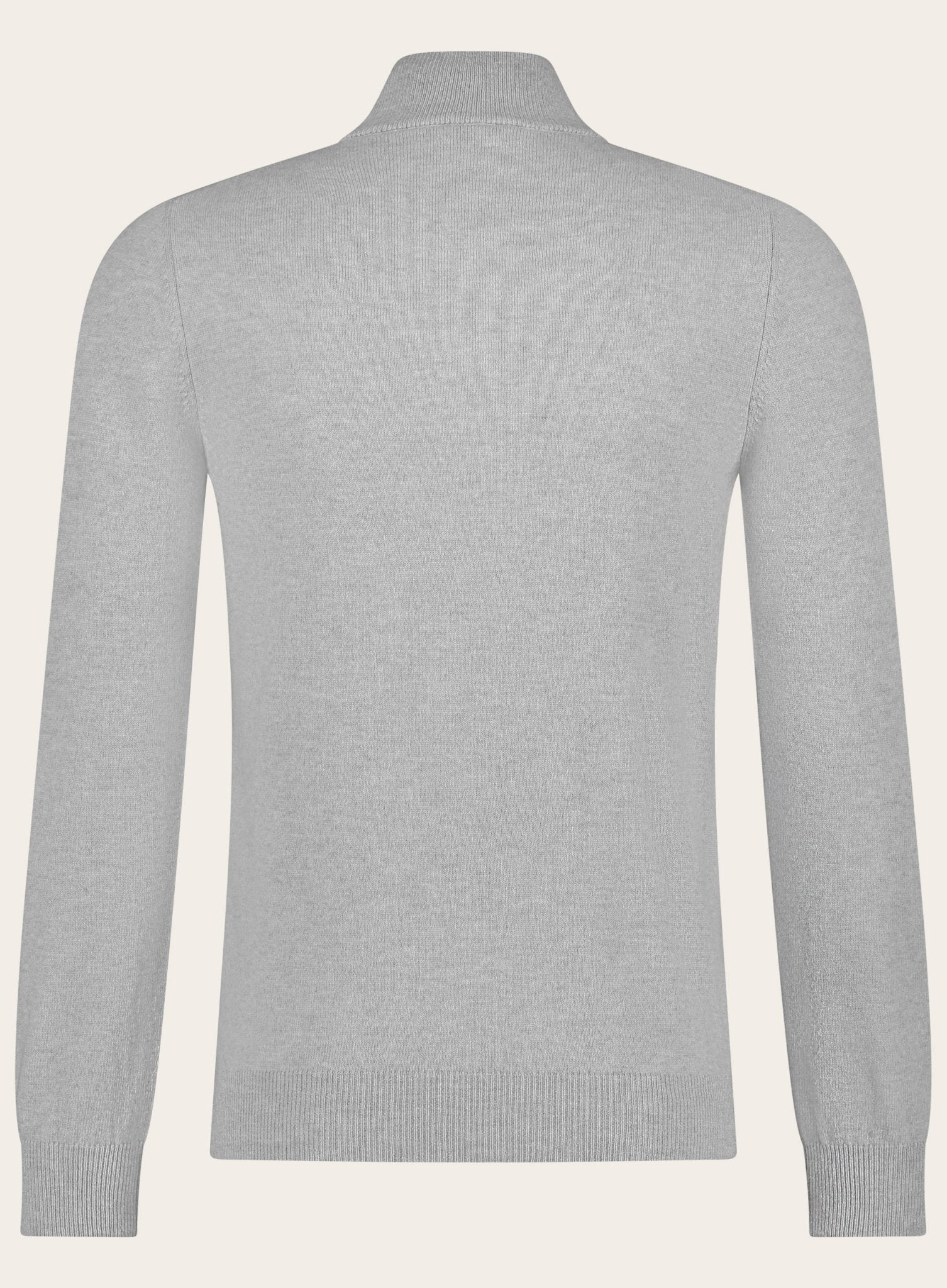 Half-zip van wol en cashmere | L.Grijs