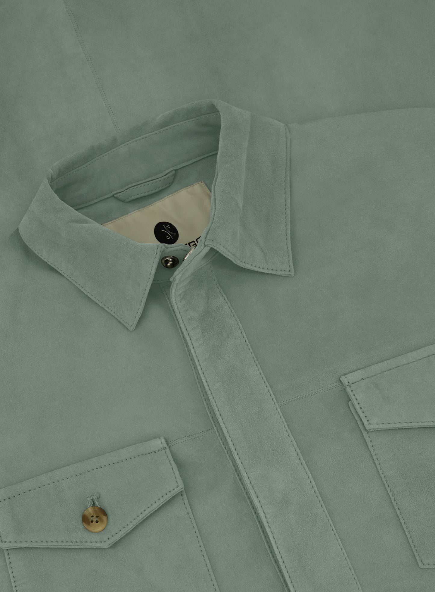 Rocco overshirt van suède | L.groen