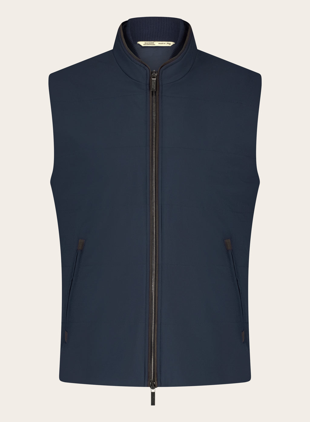 Bodywarmer van zijde en katoen | BLUE NAVY