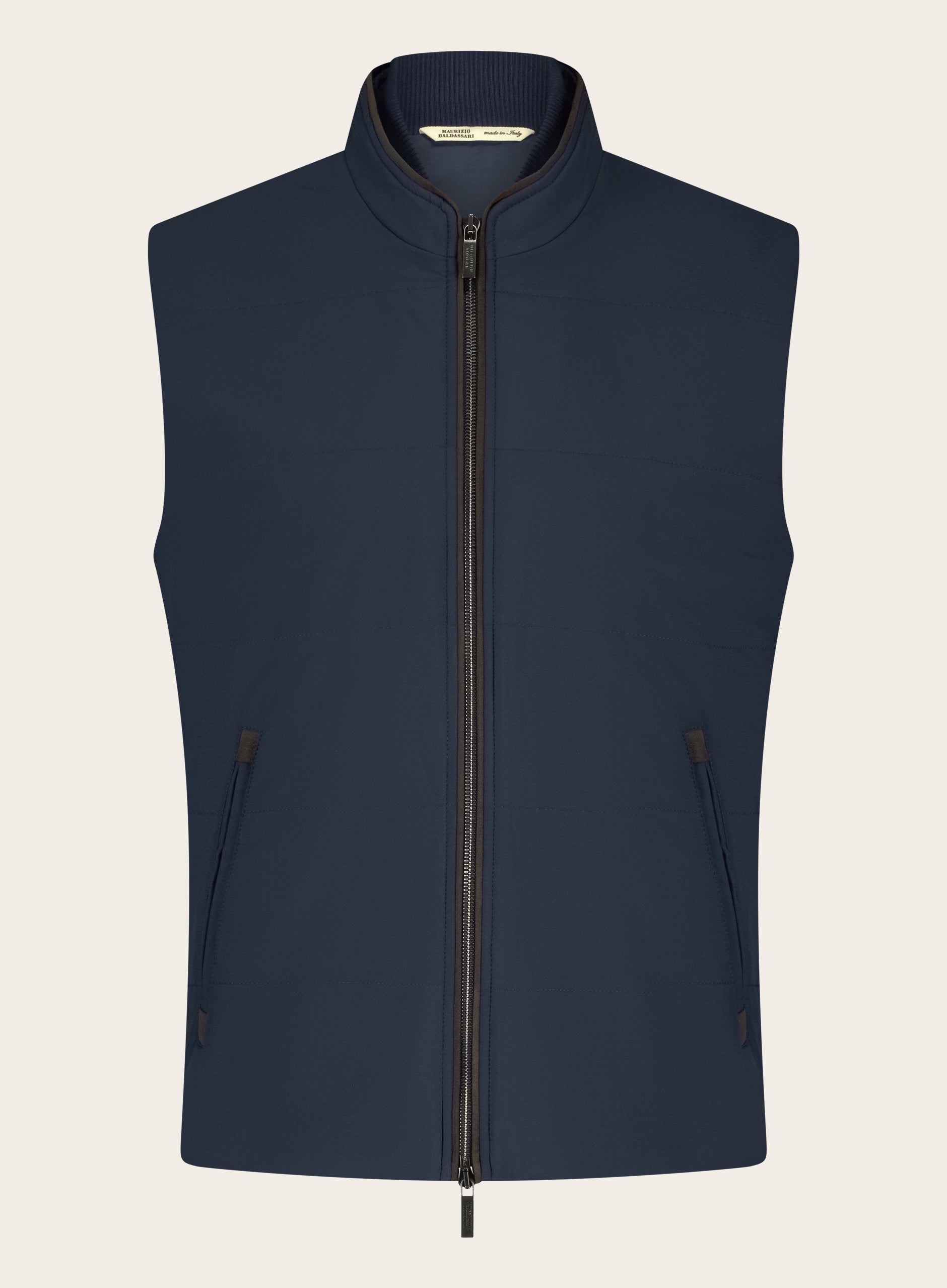 Bodywarmer van zijde en katoen | BLUE NAVY