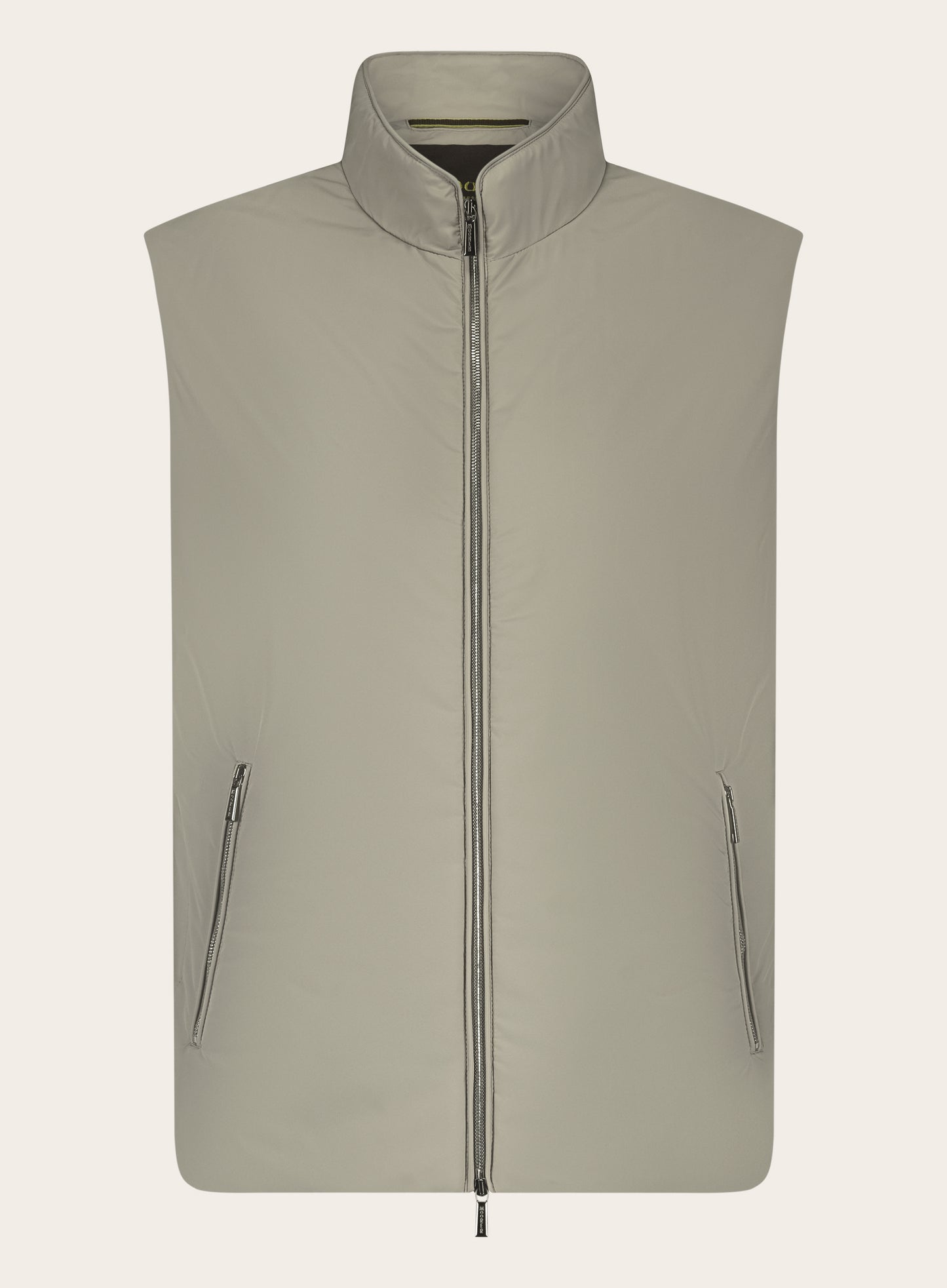 Bodywarmer met opstaande kraag | TAUPE