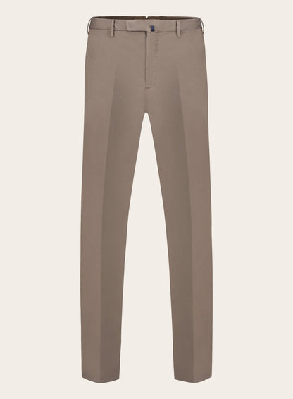 Slim-fit chino in stretch-katoen | Bruin