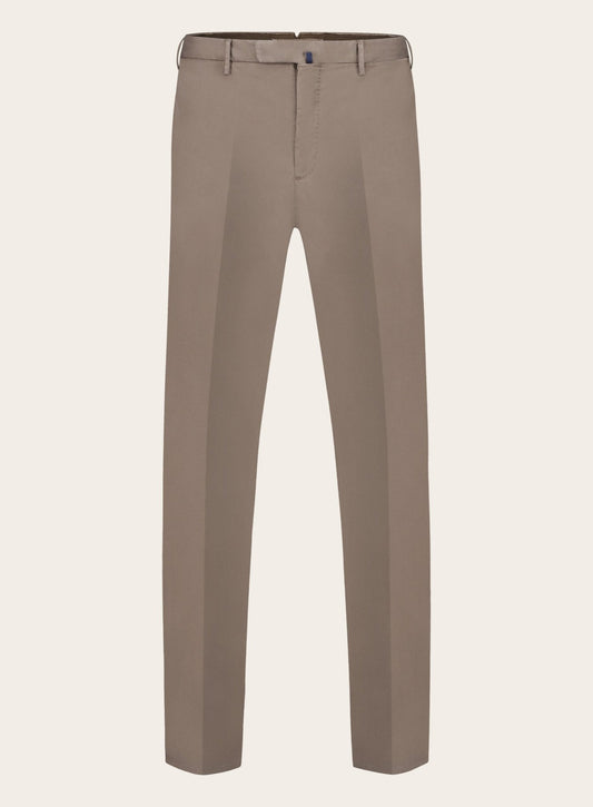 Slim-fit chino in stretch-katoen | Bruin