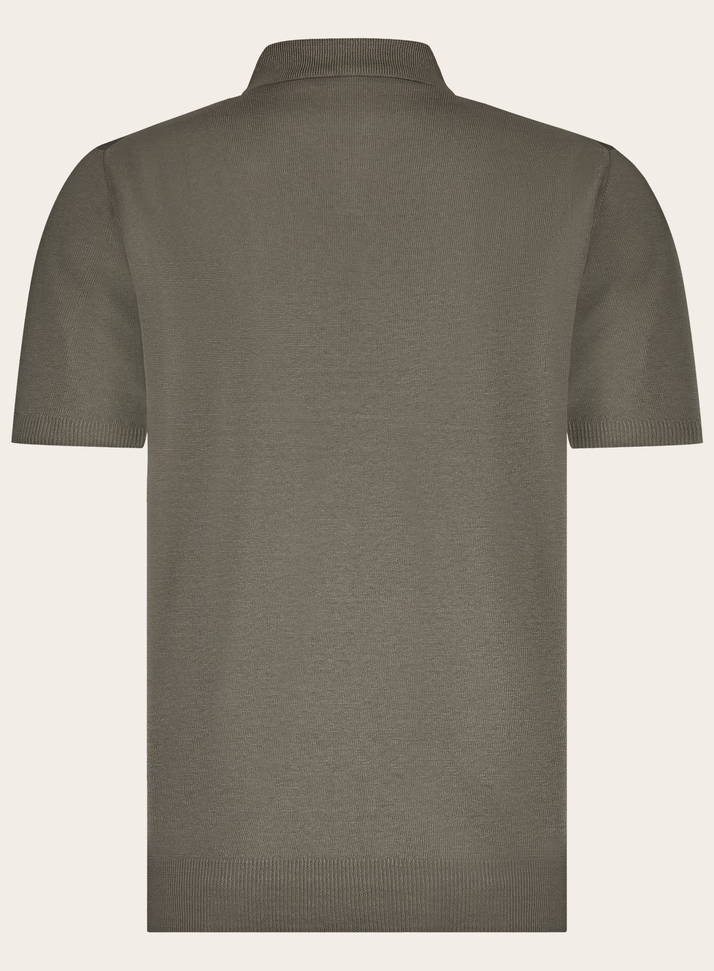 Buttonless polo van linnen | TAUPE