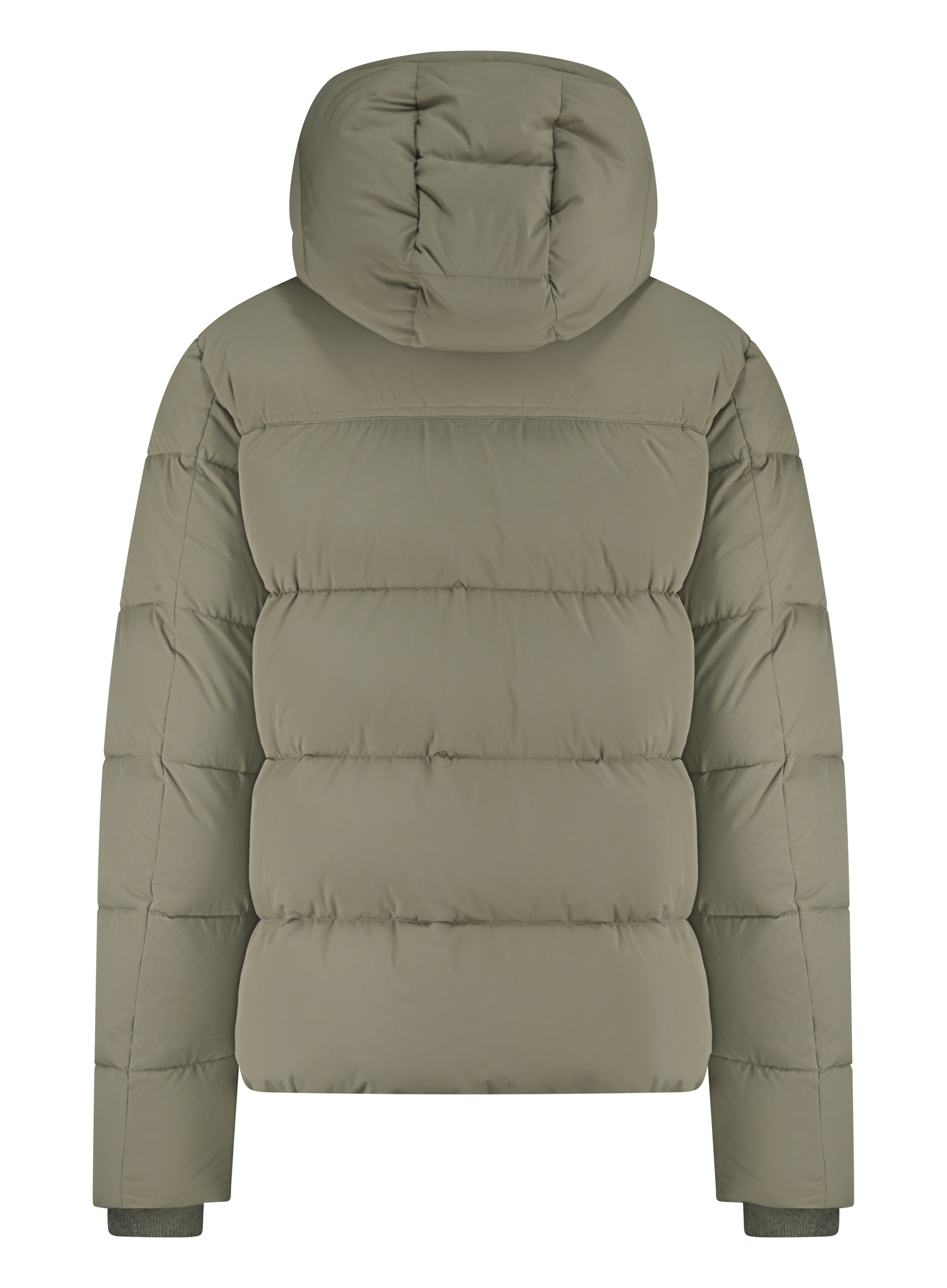 Gewatteerde donsjas met capuchon | TAUPE