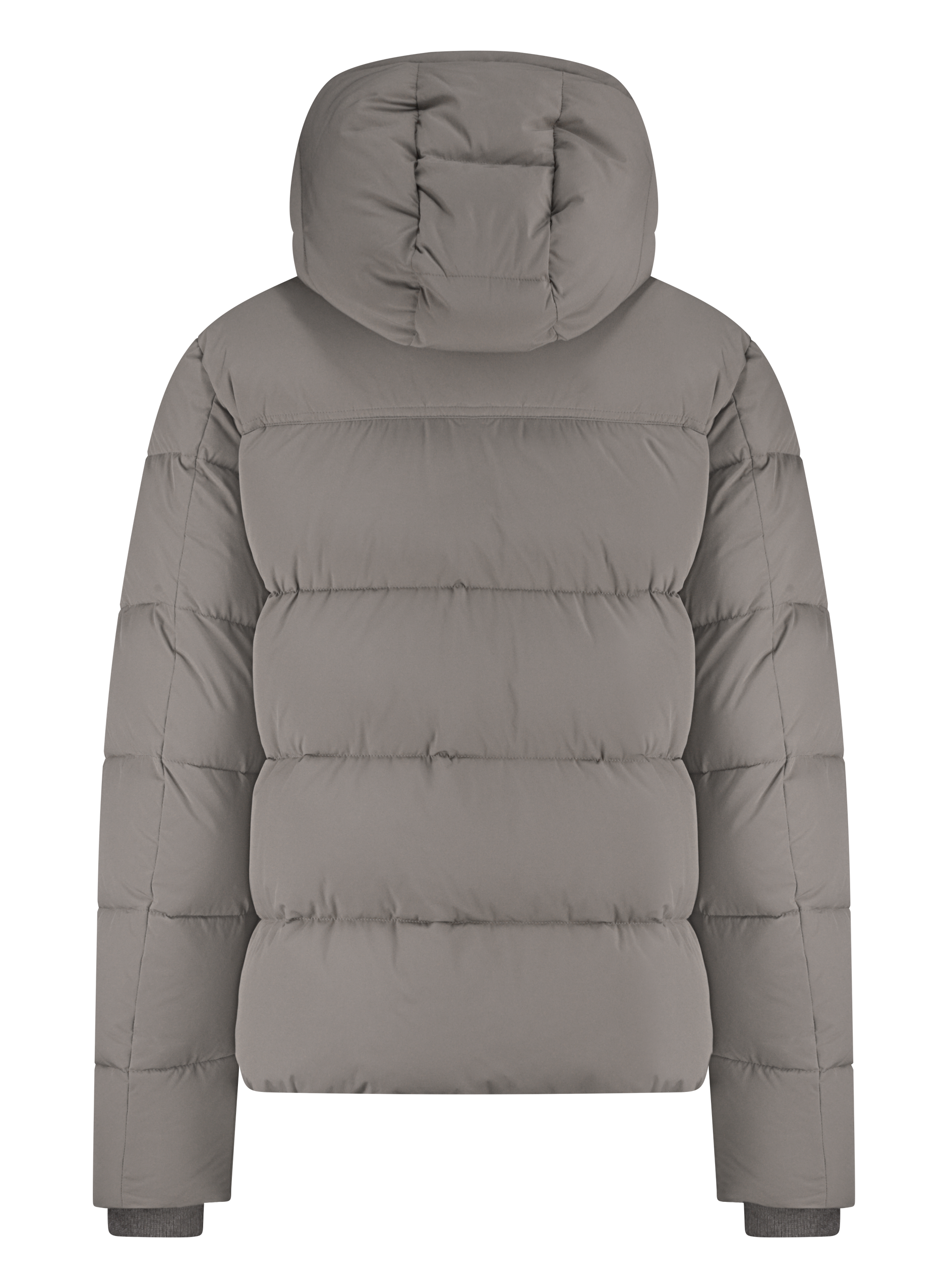 Gewatteerde donsjas met capuchon | TAUPE
