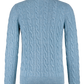 Kabelgebreid ritsvest van wol en cashmere | L.Blauw