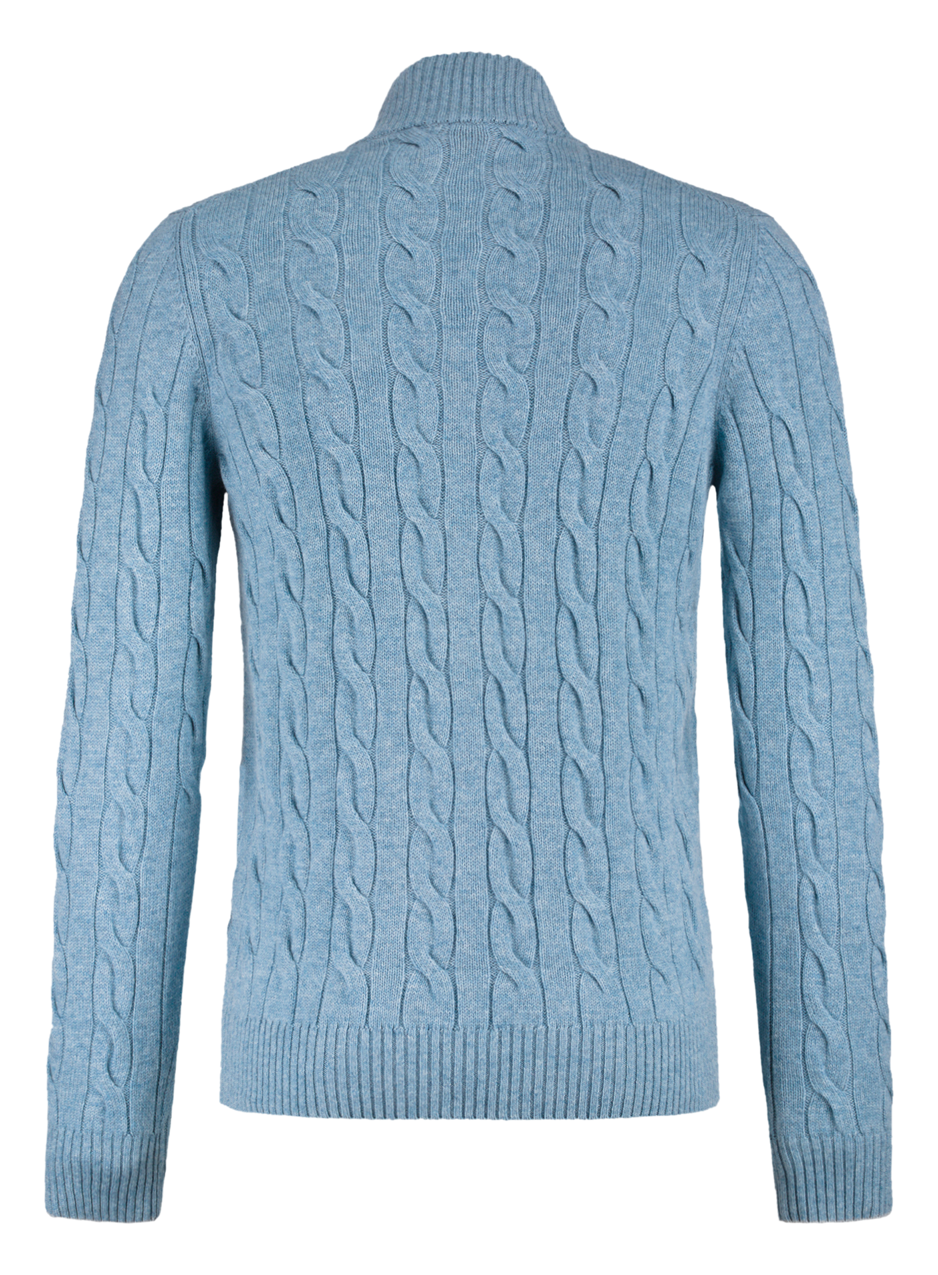 Kabelgebreid ritsvest van wol en cashmere | L.Blauw