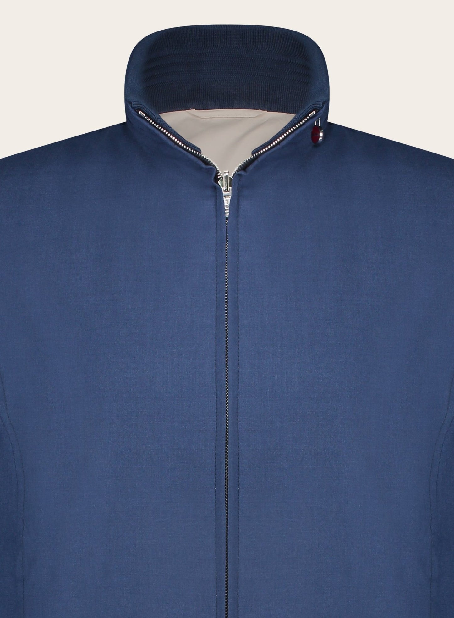 Slim-fit cashmere-zijden bomberjack | Blauw