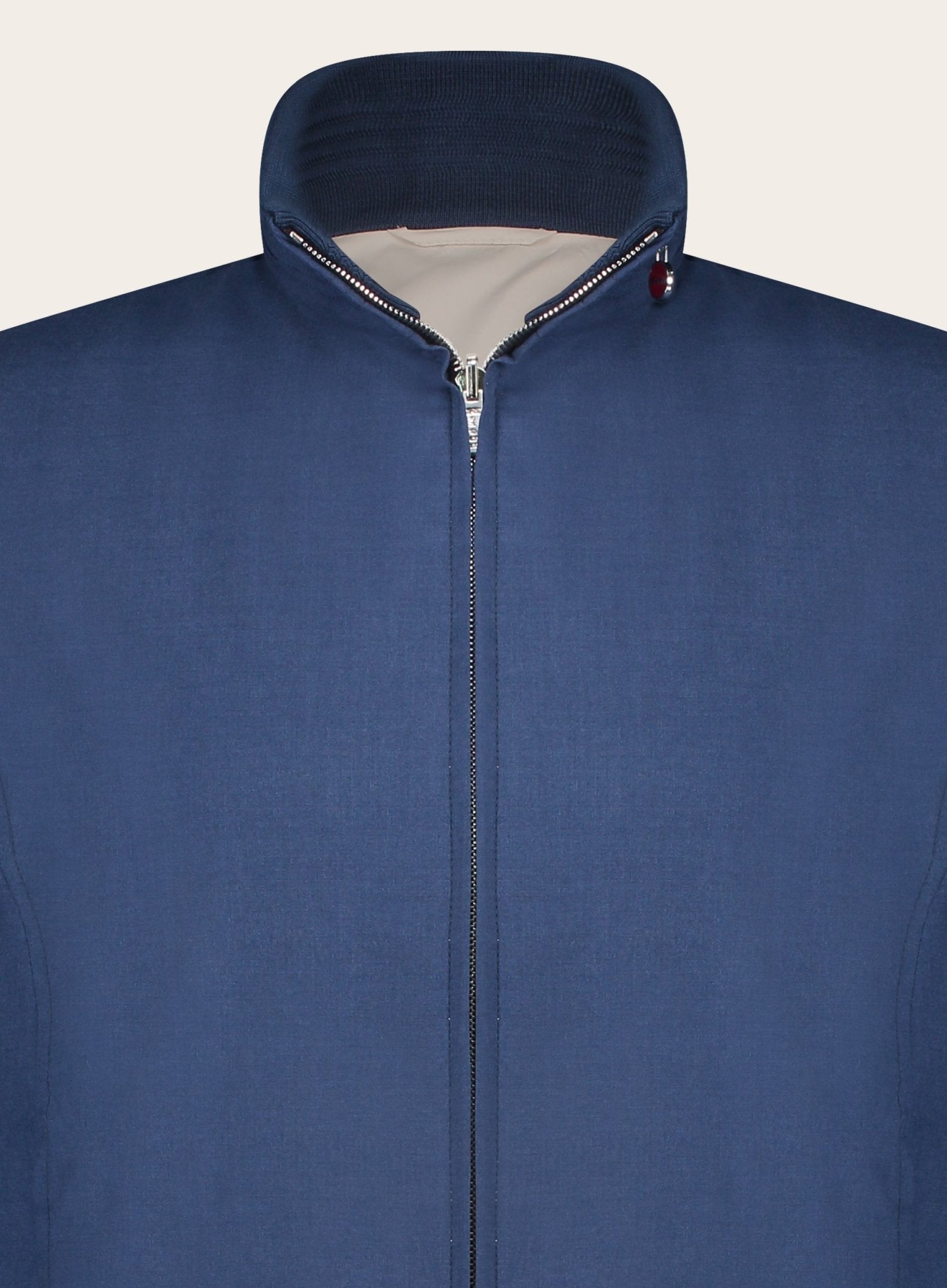 Slim-fit cashmere-zijden bomberjack | Blauw