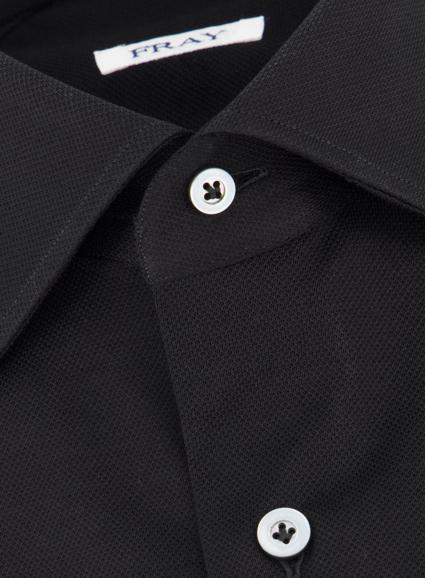 Regular-fit Gabriel shirt van piqué katoen | Zwart