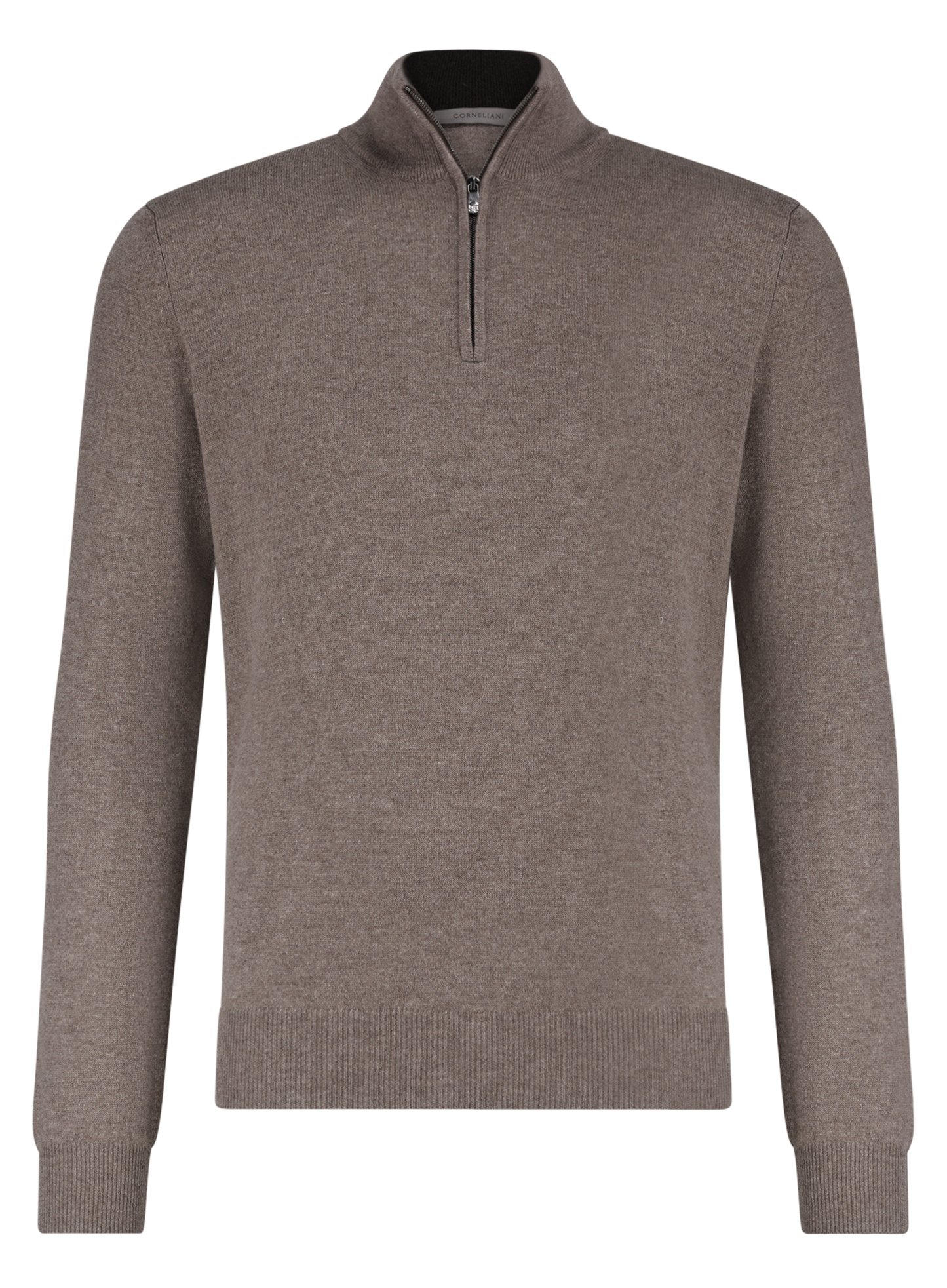 Half-zip vest van wol en cashmere | TAUPE