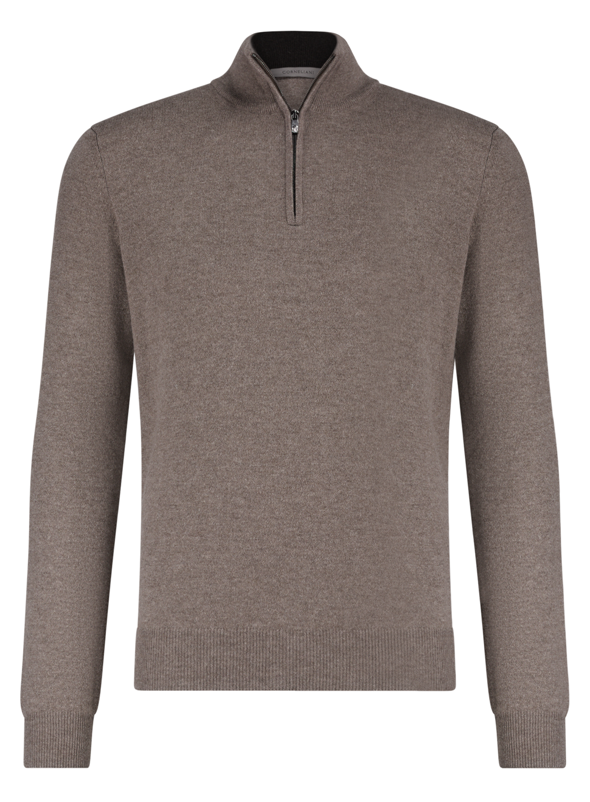 Half-zip vest van wol en cashmere | TAUPE